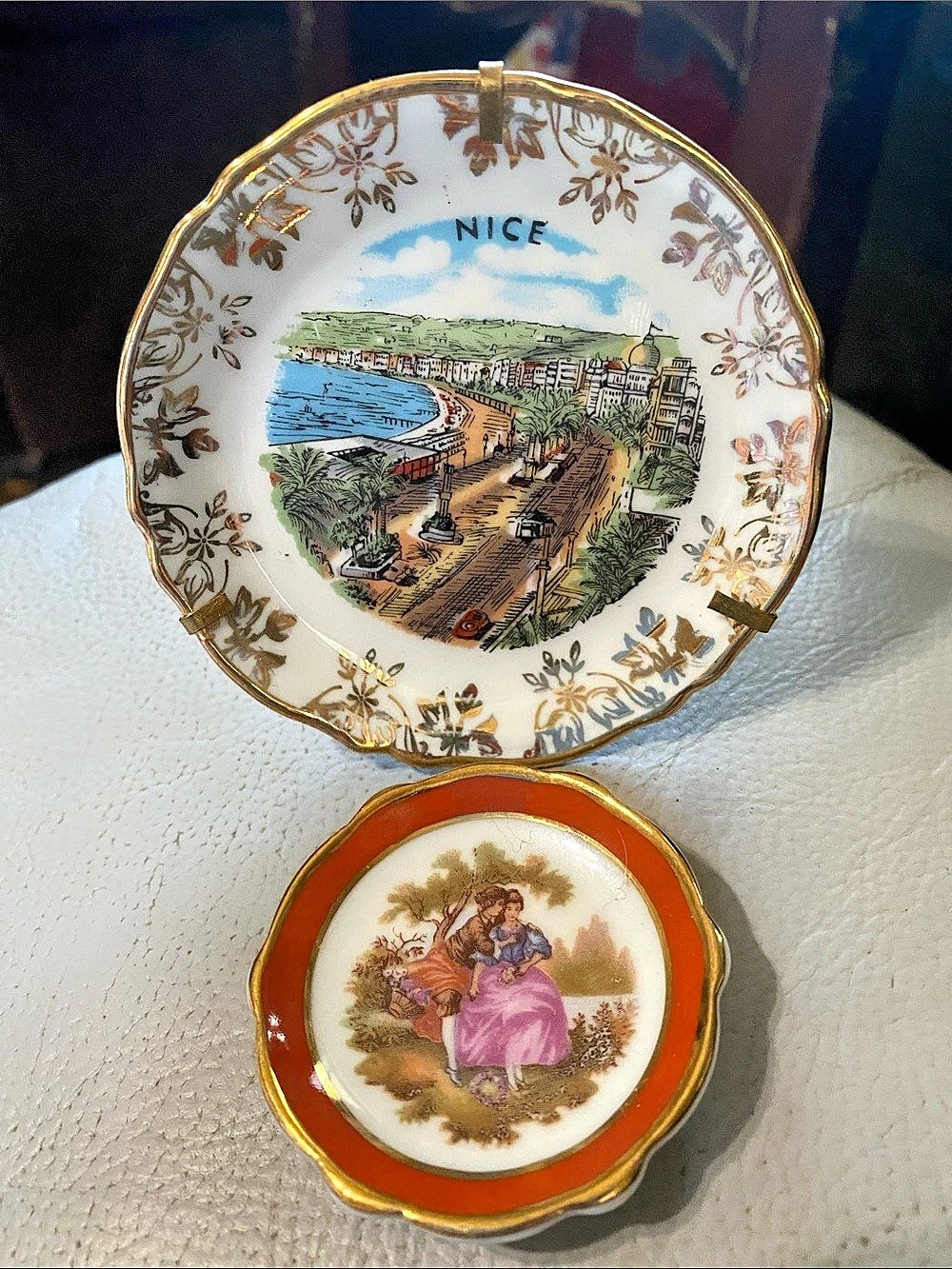 2 Vintage souvenir plates. Limoges and Art de Monaco